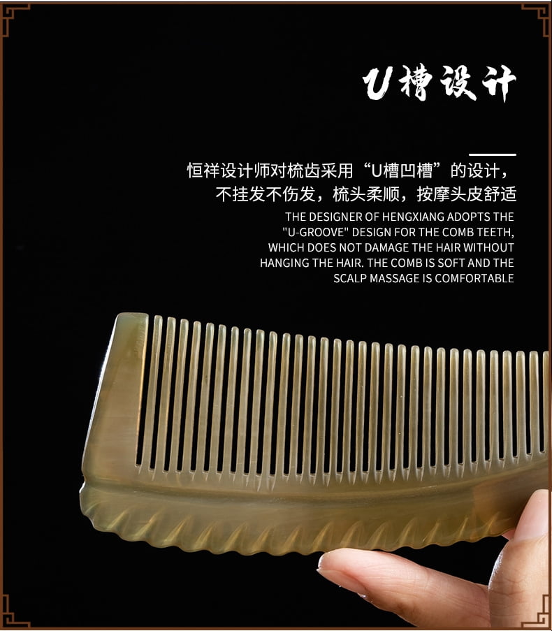 Ox Horn Comb Scalp Massager Comb Detangling Ox Horn Comb Women Horn