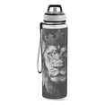 thumbnail image 2 of Sports Water Bottle 1000ML Tritan Food Grade Clear Water Bottle Fitness Outdoor Sports Bike Grey Crown Lion, 2 of 7