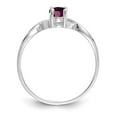 thumbnail image 2 of 14K White Gold Ring Band Birthstone (01) January Garnet (Rhodolite) Oval Red, Size 9, 2 of 5