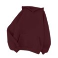 thumbnail image 3 of Wyobmus 2PC Womens Drawstring Hoodies Plus Size Sweatshirt Long Sleeve Hoodie Pullover Blouses Loose Fitting Tees Fashion Clothing Sweatshirts D-Burgundy, 3 of 4
