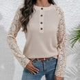 thumbnail image 2 of Inleife Womens Shirts Women's Long Sleeve Summer Round Neck Sexy Casual Tops Regular Blouse Button Tops, 2 of 6