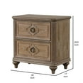 thumbnail image 5 of Lyla Nightstand w USB- 2 Drawers- Rustic Oak Solid Wood Frame- 30 Inch, 5 of 6