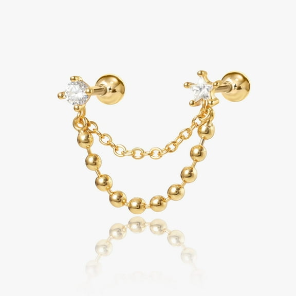 Star Chain Link Flat Back Earring