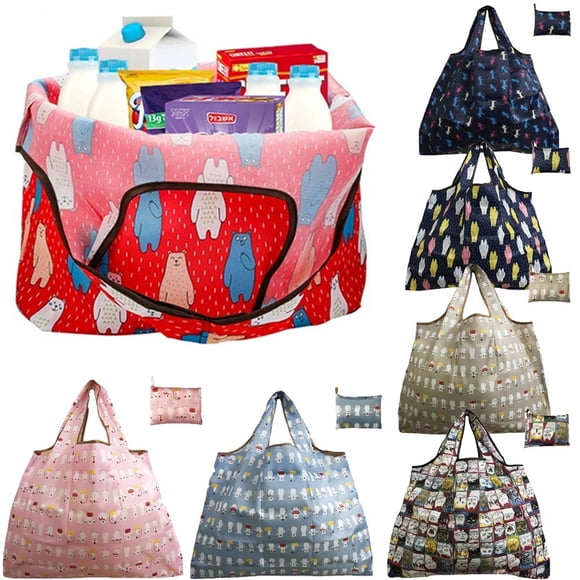 Cute Lady Foldable Recycle Bag Eco Reusable Shopping Bags Beach Grocery