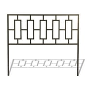 Miami Metal Headboard Panel with Geometric Designed Grill and Squared Tubing, Coffee Finish, King