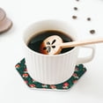thumbnail image 5 of Lsque Mushroom House Pattern 4" Drink Coasters Set of 4, PVC Leather Absorbent Coasters, Table Coaster Set Decorative Coffee Cup Coasters Housewarming Gift -Hexagon, 5 of 6