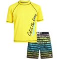 thumbnail image 1 of Big Chill Boys' Rash Guard Set - 2 Piece UPF 50+ Swim Trunks and Long Sleeve Swim Shirt (Little Kid/Big Kid), 1 of 6