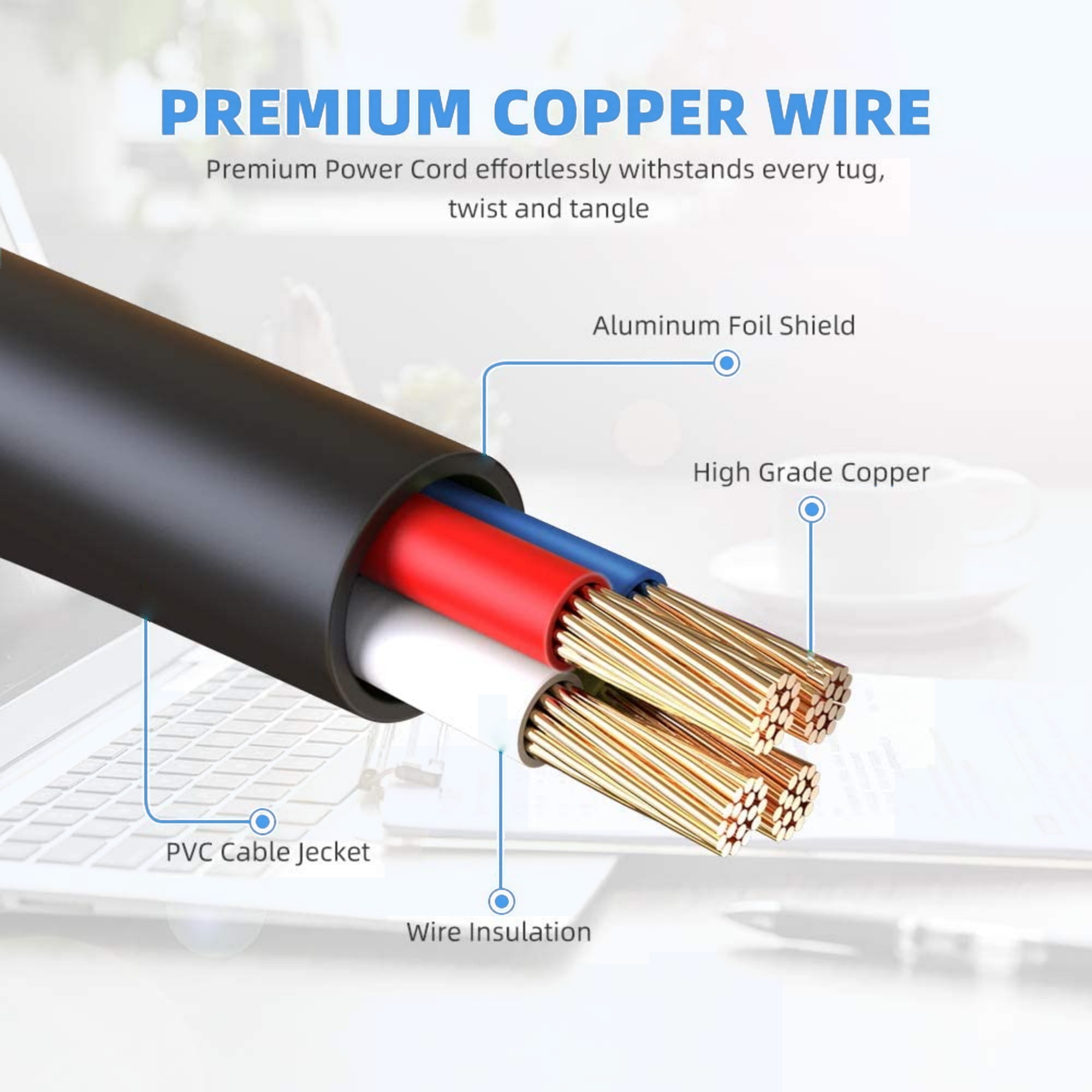 Aprelco AC Power Cord Cable Compatible with Anker SOLIX Power Station C800 C1000 F2000 F2600 757 767