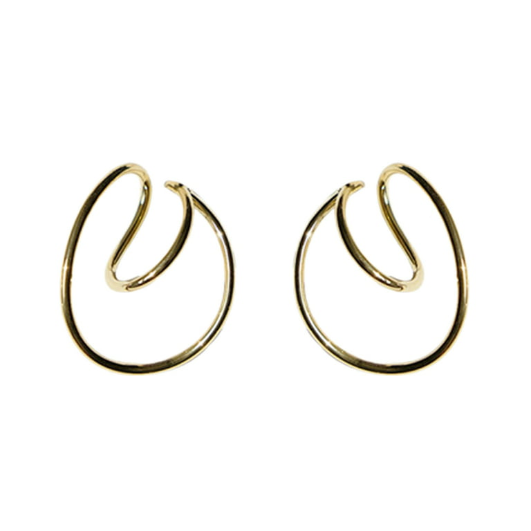 Trendy Ear Clip Gold Silver Colour Metal Geometric Irregular Ear Cuff