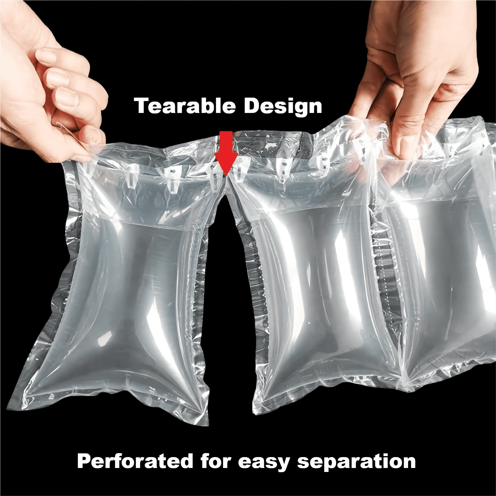 BZQZDAI 111 Count 33Ft/Roll L4.33"*W2.36" Inflatable Sturdy Packing Air Bags Air Pillows Air Cushions Void Fill Cushioning for Shipping and Packaging With Free Hand Pump