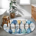 thumbnail image 6 of Lake Paddle Striped Round Rug 4ft Area Rug Washable Soft Non-Slip 4' Circle Low Pile Rugs Watercolor Vintage Wood Grain Carpet for Bedroom Living Room Entryway Home Office Dining Room, 6 of 8