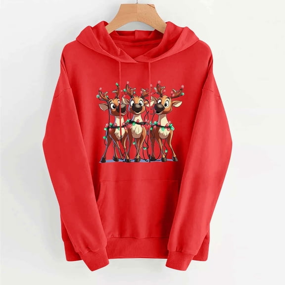 Hilzaten Womens Hoodie Tops Long Sleeve Loosse Casual Pullover Graphic Sweatshirts for Women