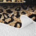 thumbnail image 5 of Homewish Chic Cheetah Print Quilt Full, Personalized Initial T Full Bedspread Sets, Black Brown, 5 of 7