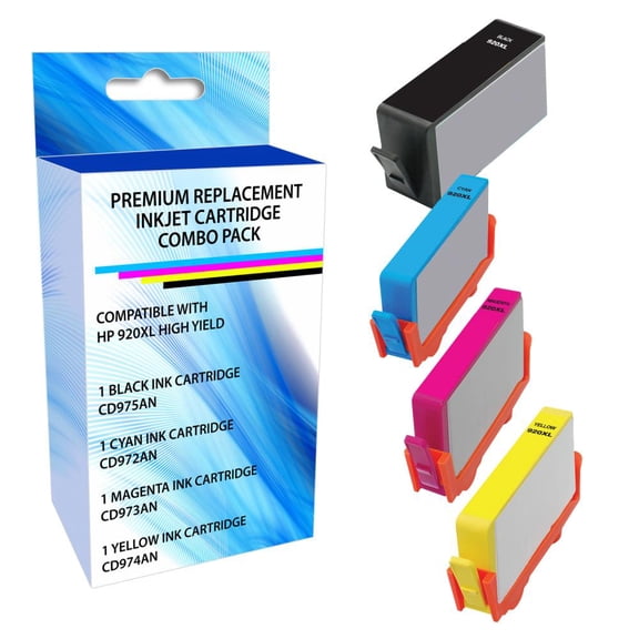 Remanufactured eReplacements Ink Cartridge - Alternative for HP 920XL - Cyan, Black, Magenta, Yellow