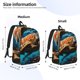 thumbnail image 2 of Disketp Colorful Flower Sea Turtle print Canvas Backpack Lightweight Travel Daypack Student Rucksack Laptop Backpack-, 2 of 5