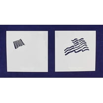 Wavy US Flag in 2 Parts 8" X 8" Stencils- Mylar 2 Pieces of 14 Mil Painting/Crafts/Template
