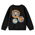 thumbnail image 4 of Tom & Jerry Vintage Character Circles Crew Neck Long Sleeve Boys' Black Sweatshirt-Medium, 4 of 5