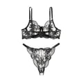 thumbnail image 4 of Lingerie Porte-Jarretelles en Résille Florale Aguichant 2 Pcs, 4 of 8