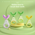 thumbnail image 4 of Cepillos de dientes de silicona en forma de U extraíbles Limpieza de los cepillos de limpieza del cuidado del bote Fuente de salud para el baño Viajar Verde 2-6 edades Scienceny CE011414-02, 4 of 7
