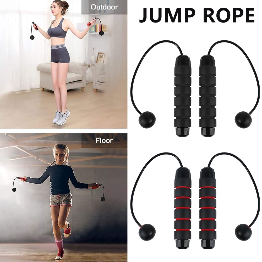 Adjustable Heavy Rope 1/2 LB 3 Workout Modes Fast Switchable Boxing Crossfit Speed Steel Cable 1/5 LB and Ropeless Skipping Rope for Fitness Weighted Jump Rope Set MMA & Home Exercise 