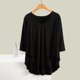 thumbnail image 1 of Blusa de pijama de manga larga para mujer, cuello en V, mangas 3/4, suelta, color liso, para estar en casa, blusa de pijama, blusa modal para mujer, 1 of 6