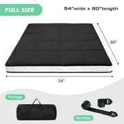 MOPHOTO Floor Mattress Futon Mattress Extra Thick Folding Sleeping Pad Futon Mattress Portable Camping Mattress Full Size (80*54*4in)