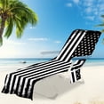 thumbnail image 2 of Darzheoy Beach Chair Cover with Side Pockets, Microfiber Chaise Lounge Chair Towel Cover for Sun Lounger Pool Sunbathing Garden Beach Hotel, Easy to Carry Around, No Sliding (83" x 29"), 2 of 6