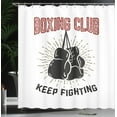 thumbnail image 3 of Ambesonne Boxing Theme Shower Curtain, Keep Fighting Gloves, 69"Wx75"L, Ruby Dark Grey and White, 3 of 4