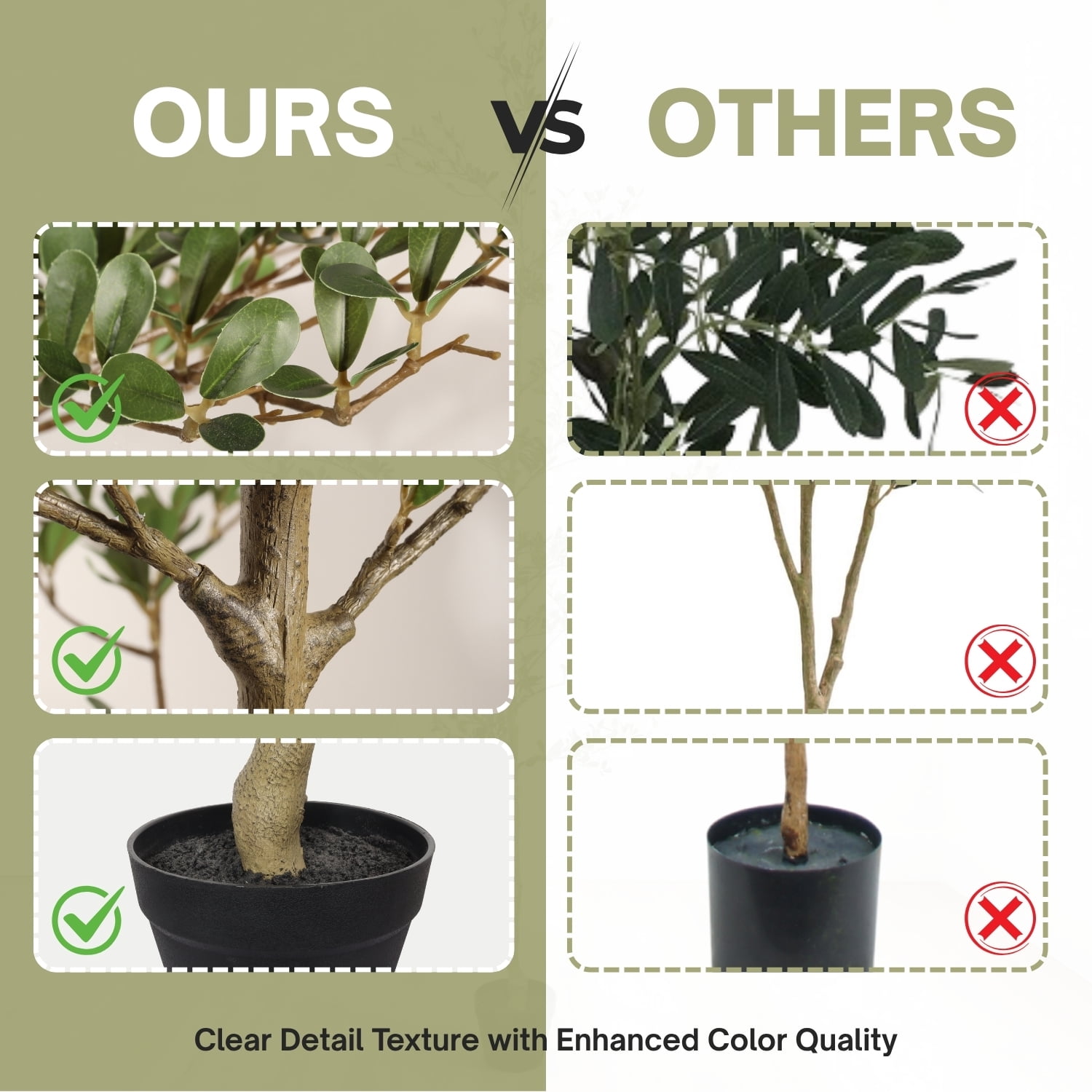 7FT Artificial Olive Tree with Black Plastic Pot,Realistic Tall Fake Plant for Indoor Home Living Room Decor