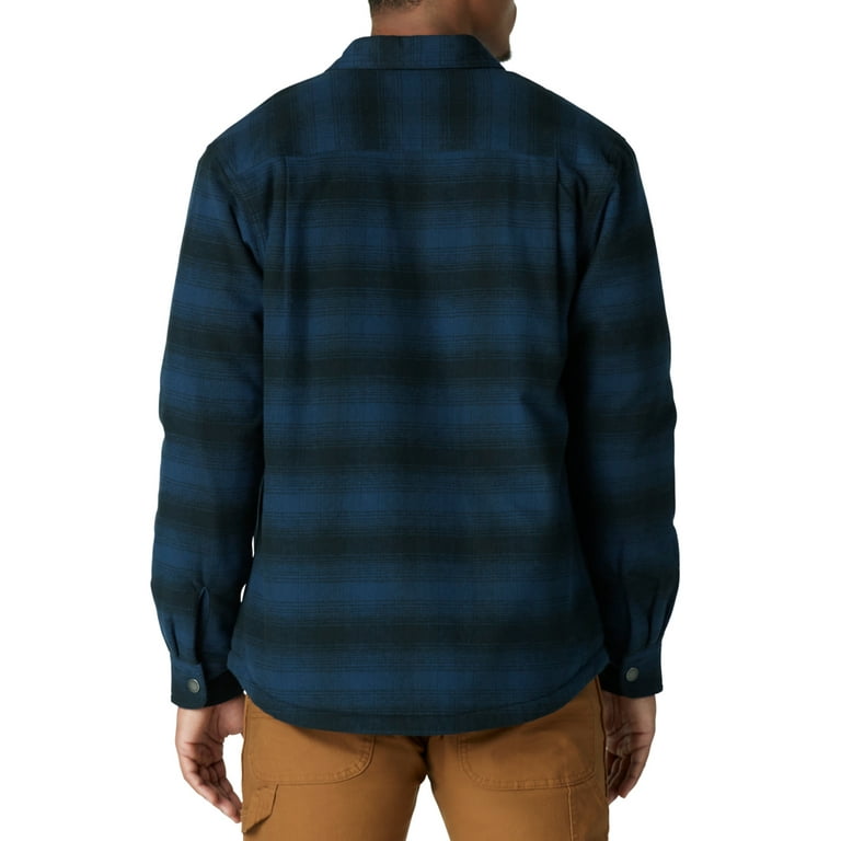 Genuine Dickies Men s HeavyWeight Flannel Shirt Jacket with Berber Sherpa Lining Walmart