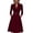 v#105Red464, variant on Rggeeun Womens Dress Solid Color Elegant Ankle-Length V-Neck Long Sleeve Loose Fit Soft Fabric With Waist Shirring Design & Sashes Belt For Summer Work Office Casual Wear,Black,L
