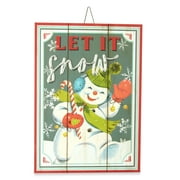 Holiday Time Let It Snow Wooden Christmas Sign, 14"