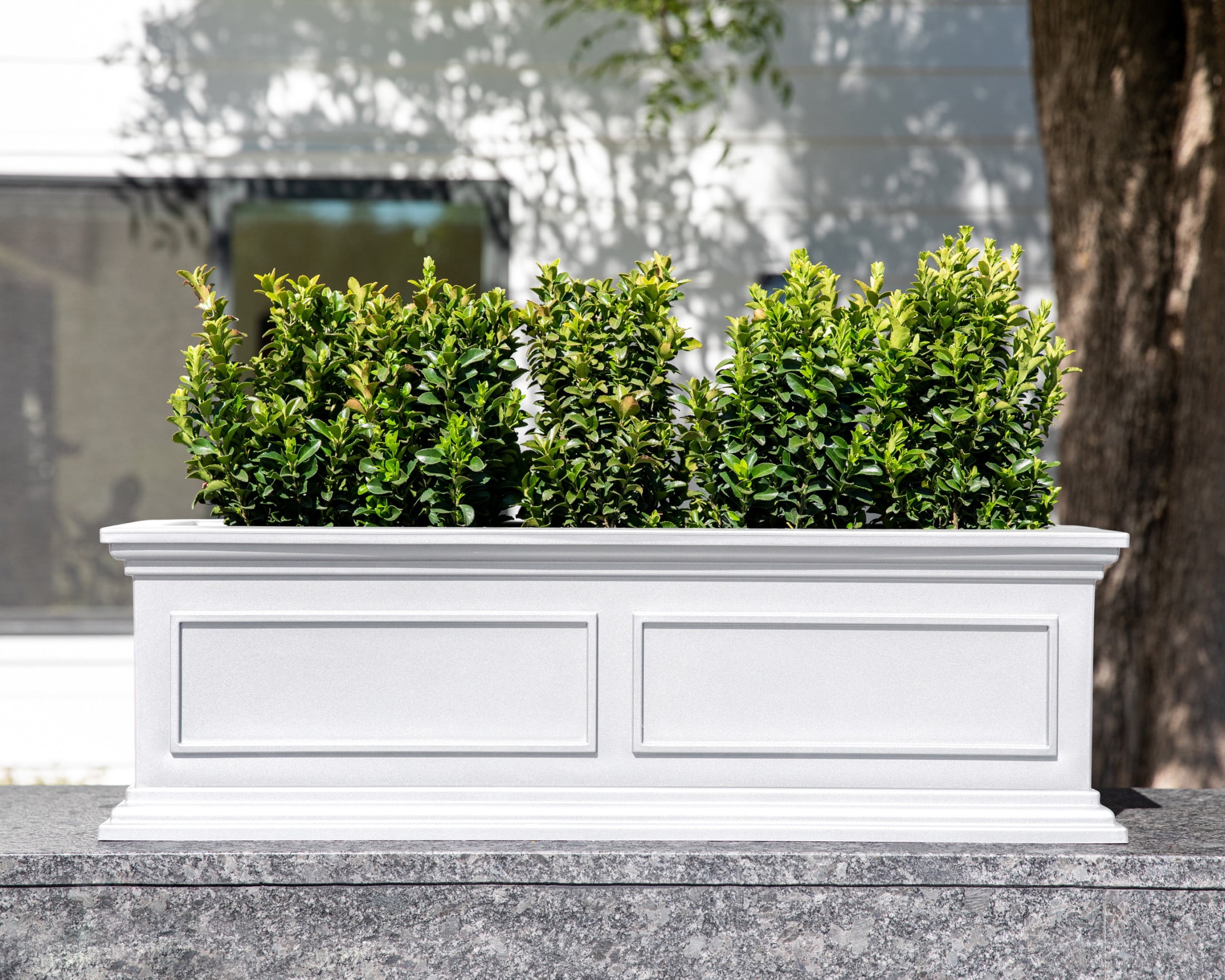 Veradek Brixton Window Box 36" Plastic Planter 2-Pack White