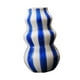 thumbnail image 5 of Jarrón de cerámica a rayas pintado, jarrón de flores de arte moderno, arreglo floral artesanal para Azul, 5 of 9