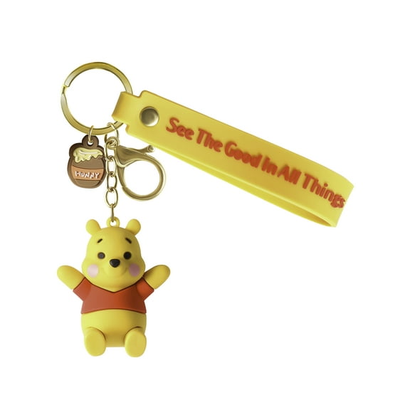 Disney Winnie The Pooh "See The Good In All Things" Yellow 3D Keychain Charm