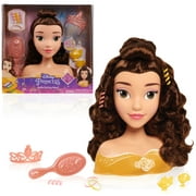 Disney Princess Belle Styling Head, Brown Hair, 10 Piece Pretend Play Set, Beauty and the Beast, Officially Licensed Kids Toys for Ages 3 Up, Gifts and Presents