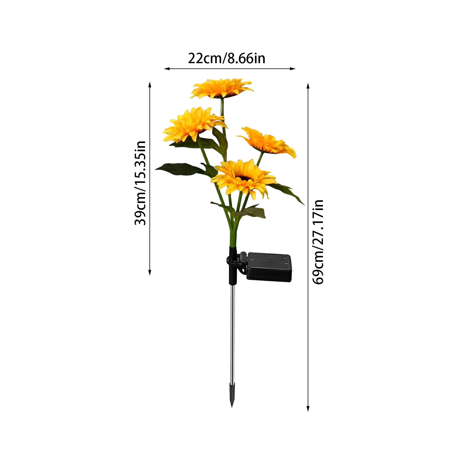Solar Powered Garden Lights, Chrysanthemum Decoration for Yard Pathway Patio, Waterproof LED No Wiring Hassle-Free Yellow