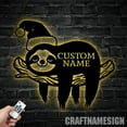 thumbnail image 3 of Craftnamesign Cute Sloth with Christmas Hat Metal Wall Art, Funny Sloth Lover Name Sign Home Decor, 3 of 5