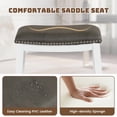 thumbnail image 6 of Yardi Yard 26" Counter Height Bar Stools Set of 2, Faux PVC Leather Barstools w/Padded Seat, Wood Frame, Max Load 330 Lbs, Wood Saddle Bar Stools, Gray+White, 6 of 6