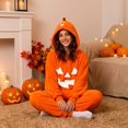 thumbnail image 4 of Yellow Plush Hooded Costume for Adults Polyester Pumpkin Print Hooded Oversized Onesie Pajamas Soft Cozy Funny Party One Piece Jumpsuit 2026 S, 4 of 7