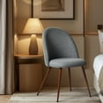 thumbnail image 2 of Homy Casa 2-Pack Accent Chair Set with High Round Back, Armless, Grey Fabric Upholstered, 2 of 10