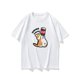 thumbnail image 2 of Loose Fit Men's Casual Cotton T-Shirt, Round Neck, Summer Cat Print, Unisex Fashion, Knitted Fabric, Youth Style, Black/White, 2 of 6