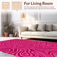thumbnail image 2 of ODIKA 3'x5' Machine Washable Non-Slip Area Rug, Velvet Wave Motif Accent Featuring Fluid Abstract Lines High Traffic Rug, Pink, 352954, 2 of 7