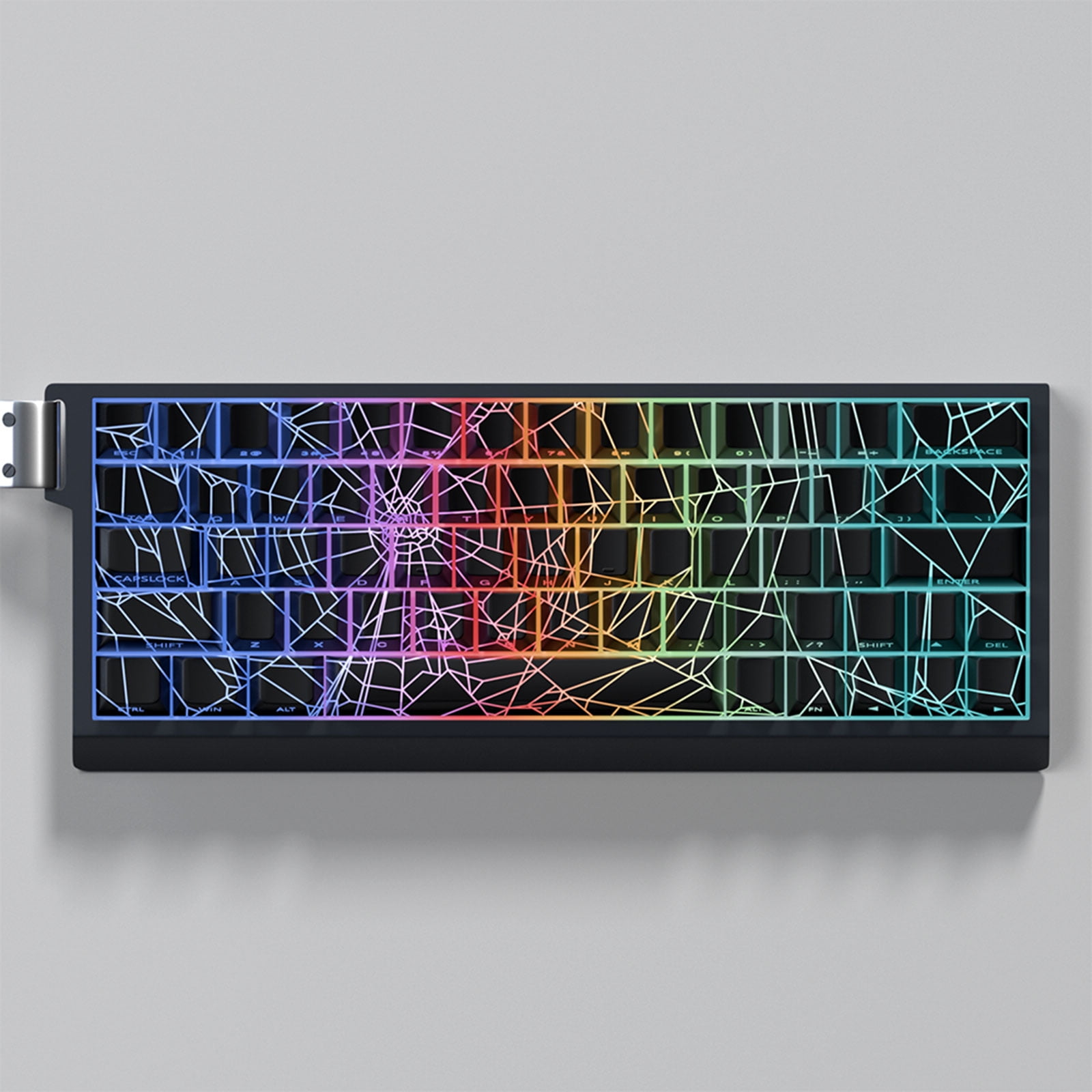 Spiders Web Keycap Set Original PBTs 64/74Keys Side Engraveds Translucents Keycaps for Gaming Mechanical Keyboards