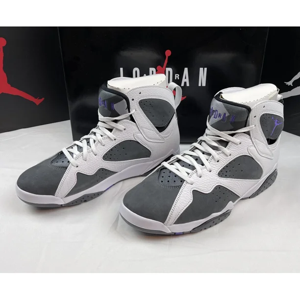 Ni - ke Ni - ke Air Jordan 7 Retro Shoes Flint Gray White CU9307-100 Men's Size 10.5