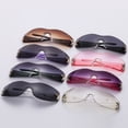 thumbnail image 4 of Fashion Men Women Star Wrap Around Sunglasses Cycling Rimless Futuristic Sunglasses, 4 of 4