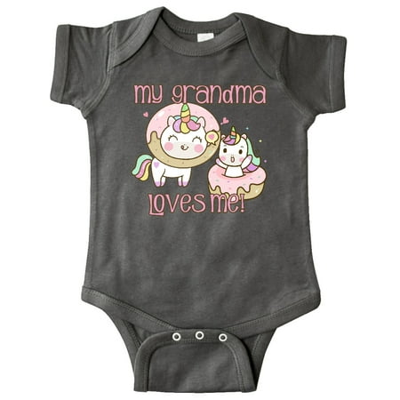 

Inktastic My Grandma Loves Me Unicorns Gift Baby Boy or Baby Girl Bodysuit