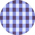 thumbnail image 1 of Ahgly Company Machine Washable Indoor Round Checkered Blue Modern Area Rugs, 7' Round, 1 of 4