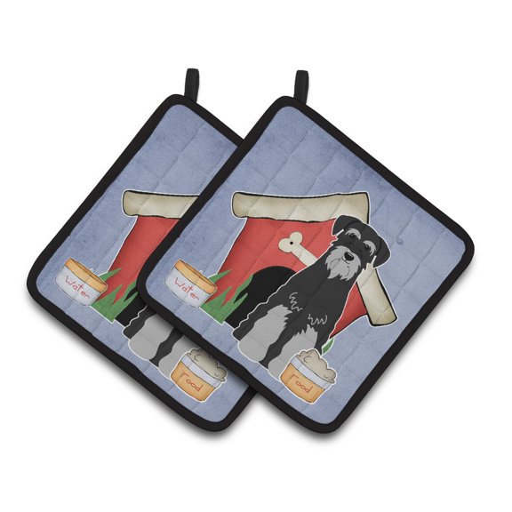 Carolines Treasures BB2788PTHD Dog House Collection Standard Schnauzer Black Grey Pair of Pot Holders 7.5HX7.5W