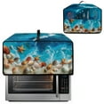 thumbnail image 2 of Renewold Small Appliance Cover for Toaster Oven with Accessory Pockets Stain-Resistant Dust-Proof Microwave Oven Small Appliance Cover Case, 22.5 x 18.5 x 13 Inches, Beach Seashell Starfish, 2 of 7